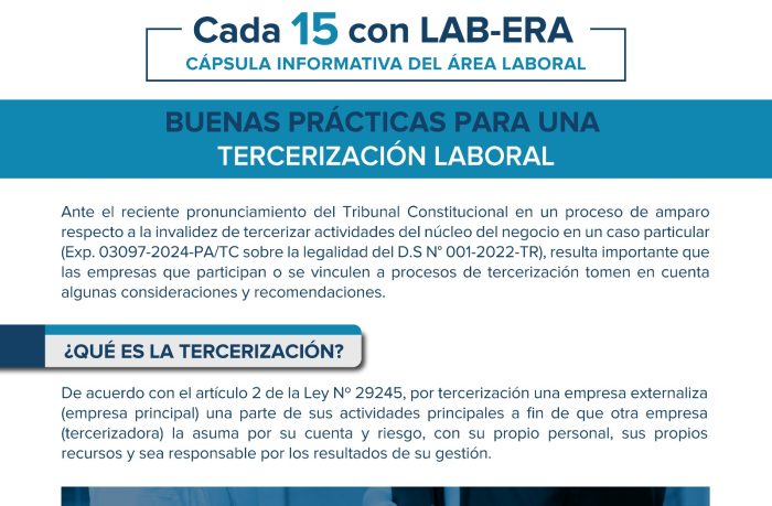 BUENAS PRÁCTICAS PARA UNA TERCERIZACIÓN LABORAL