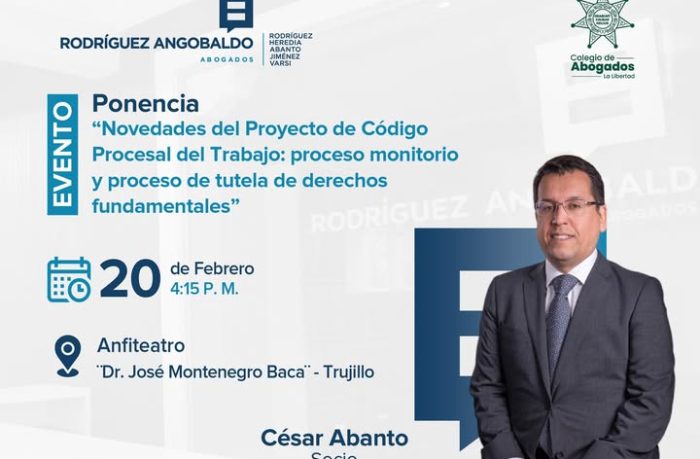 Ponencia “Novedades del Proyecto de Código Procesal del Trabajo: proceso monitorio y proceso de tutela de derechos fundamentales”